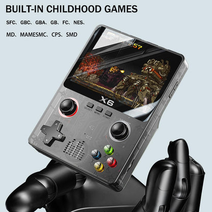 Retro-Handheld-Spielkonsole, X6 Retro Spielekonsole, Unterstützt 11 Arten Von Emulatoren, Darunter Mehr Als 10.000 Arten Von Spielen, Duales 3D-Joystick-Design, 3,5-Zoll-Ips-Hd-Farbbildschirm,